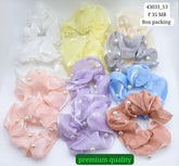 Impression Women's Colorful Silky Scrunchies ( Pack of 12)
